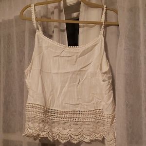 White cropped tank top